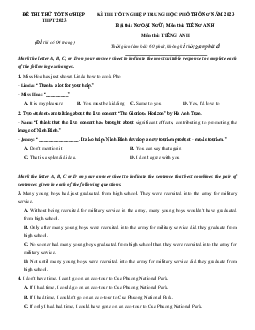 Đề thi thử THPT 2023 môn Tiếng Anh Sở GD Ninh Bình có lời giải chi tiết