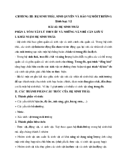 Sinh học 12 bài 42: Hệ sinh thái