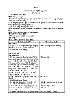 Giáo án Toán 2 sách Kết nối tri thức với cuộc sống (Cả năm) | Tuần 5