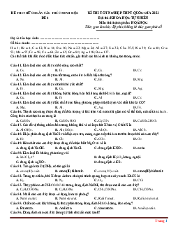 Đề thi thử tốt nghiệp THPT 2021 hóa học bám sát đề minh họa Đề 4 (có đáp án)