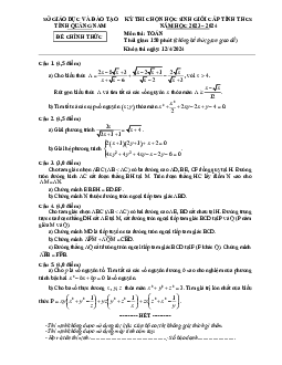 Đề thi học sinh giỏi cấp tỉnh Toán THCS năm 2023 – 2024 sở GD&ĐT Quảng Nam