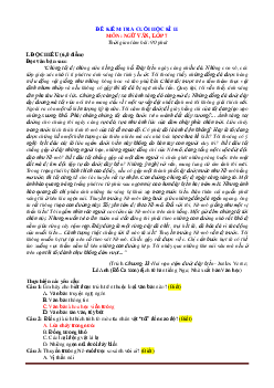 Đề thi học kì 2 Ngữ văn lớp 7 chân trời sáng tạo (có đáp án và ma trận)