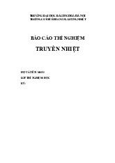 Báo cáo thí nghiệm môn Truyền nhiệt | Trường Đại học Bách Khoa Hà Nội