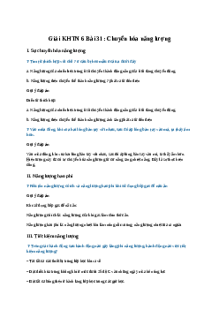 Giải KHTN Lớp 6 Bài 31: Chuyển hóa năng lượng | Cánh diều