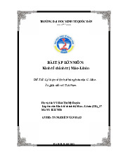 Lý luận về kinh tế hàng hóa của C. Mác. Ý nghĩa đối với Việt Nam | Bài tập lớn môn Quản trị nhân lực