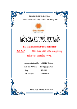 Tiểu luận: Đối chiếu đại từ nhân xưng trong tiếng Việt với tiếng Trung