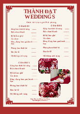 Đỏ và Màu kem Có viền Trung Hoa Thực đơn (1)