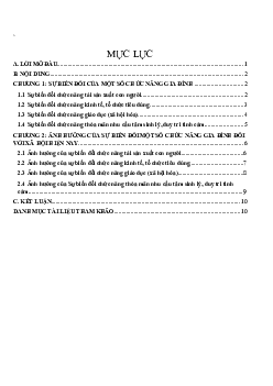 Tiểu luận "Sự biến đổi của một số chức năng gia đình"