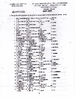 Đề thi chọn đội tuyển học sinh giỏi THPT Vòng 1 TP Hồ Chí Minh môn Tiếng Anh năm 2005-2006