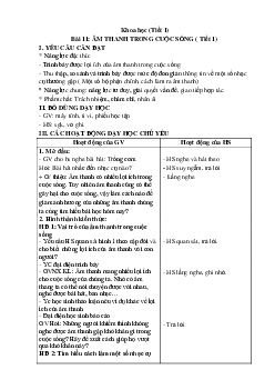 Giáo án Khoa học lớp 4 Bài 11 | Kết nối tri thức