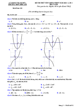 Đề thi thử tốt nghiệp THPT 2020 lần 2 môn Toán trường THPT Bỉm Sơn – Thanh Hóa