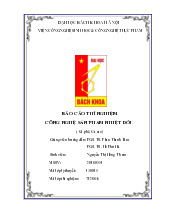 Báo cáo thí nghiệm cà phê cacao_Nguyễn Thị Hồng Thơm| Môn Công nghệ sản phẩm nhiệt đới| Trường Đại học Bách Khoa Hà Nội