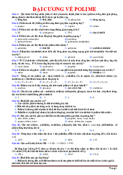 Trắc nghiệm đại cương về Polime hóa học 12 (có đáp án)