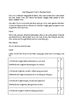 Giải Tiếng Anh 7 Unit 2: The Real World | Explore English