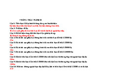 Câu hỏi trắc nghiệm Quân sự chung. Trường Đại học Nguyễn Tất Thành