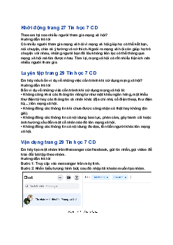 Giải SGK Tin học 7 Bài 3 Trao đổi thông tin trên mạng xã hội| Cánh diều