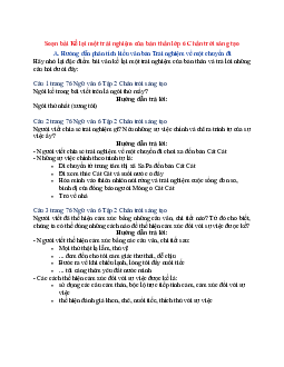 Soạn Ngữ văn 6 sách Chân trời sáng tạo bài Kể lại một trải nghiệm của bản thân