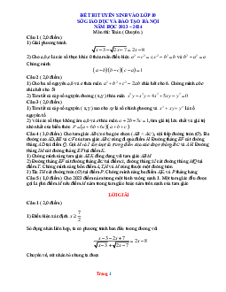Đề thi tuyển sinh vào lớp 10 Sở GD và ĐT Hà Nội năm học 2023-2024 môn toán chuyên (có đáp án và lời giải chi tiết)