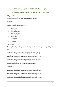 Giải Công nghệ lớp 4 Bài 10: Đồ chơi dân gian | Kết nối tri thức