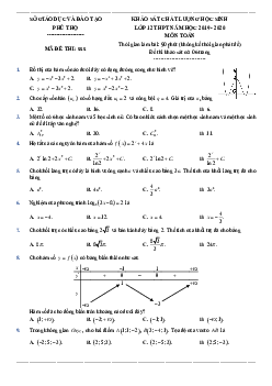 Đề khảo sát chất lượng Toán 12 năm học 2019 – 2020 sở GD&ĐT Phú Thọ
