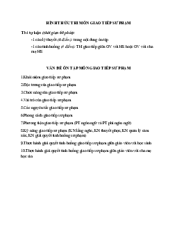 Hình thức thi môn giao tiếp sư phạm | Đại học Sư Phạm Hà Nội