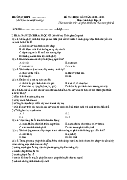 Đề thi học kì 2 môn Sinh học lớp 11 năm 2022 - 2023 | Đề 5