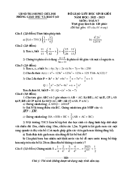 Đề giao lưu HSG Toán 7 năm 2022 – 2023 phòng GD&ĐT Chí Linh – Hải Dương