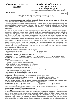 Đề kiểm tra giữa học kỳ 2 tiếng anh 12 sở GD Bắc Ninh 2022-2023 (có đáp án)
