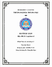 Phân tích tình huống số 1 | Bài thảo luận Luật kinh tế