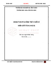 Công Thức Cuối Kỳ Môn Giải Tích 1 - HCMUT-CNCP