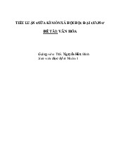 Tiểu luận môn Đại cương văn hóa - Trường Đại học lao động -  xã hội.