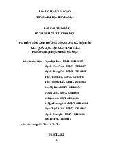 Nghiên Cứu Ảnh Hưởng Của MXH Đến Kết Quả Học Tập | Bài thảo luận Phương pháp nghiên cứu khoa học