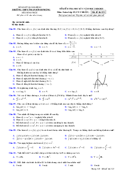 Đề thi HK1 Toán 12 năm 2020 – 2021 trường Phan Đình Phùng – Quảng Bình