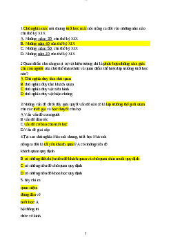 Trắc Nghiệm Triết Học Mác- Lênin