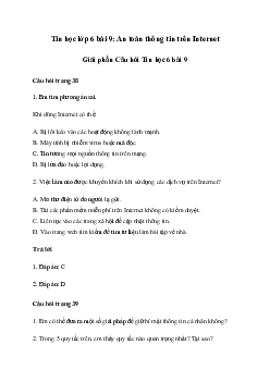 Giải Tin học 6 Bài 9: An toàn thông tin trên Internet | Kết nối tri thức