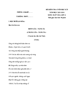 Đề thi học kì 1 môn Ngữ văn 11 năm 2023 - 2024 sách Chân trời sáng tạo | đề 3