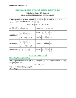 Giải nhanh GTLN – GTNN mô đun số phức với Elip và không Elip – Lục Trí Tuyên Toán 12