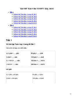 Vở bài tập Toán lớp 4 trang 66 Bài 19: Giây, thế kỉ Kết nối tri thức