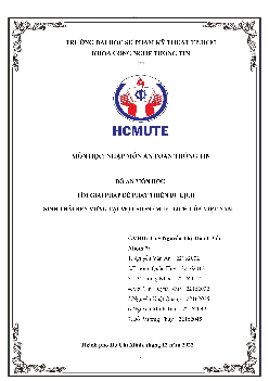 Đồ án môn học An toàn thông tin đề tài "Tìm giải pháp để phát triển du lịch sinh thái bền vững tại một số địa điểm ở Việt Nam" | Đại học Sư phạm Kỹ thuật Thành phố Hồ Chí Minh