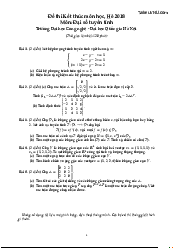 Đề thi Kết thúc môn học hè 2018 - Đại số tuyến tính | Trường Đại học Công nghệ, Đại học Quốc gia Hà Nội