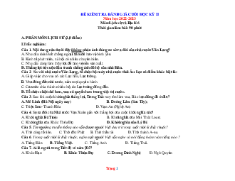 Đề ôn thi HK2 Sử Địa 6 kết nối tri thức (có đáp án và ma trận)