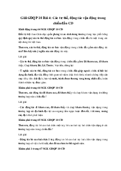 Giải GDQP 10 Bài 4: Các tư thế, động tác vận động trong chiến đấu CD