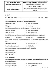 Đề Khảo sát chất lượng đầu năm môn Lịch sử lớp 12 năm học 2023-2024 trường THPT Liễn Sơn, Vĩnh Phúc
