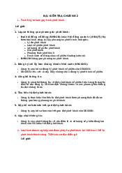 Đáp Án Bài Kiểm Tra Chương 2 | Thị Trường Chứng Khoán