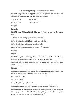 Giải Sách bài tập Hóa học 9 bài 25
