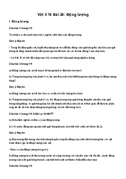 Giải Vật lí 10 Bài 28: Động lượng | Kết Nối Tri Thức