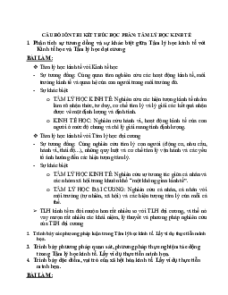 Đề cương ôn thi học phần Tâm lí học kinh tế | AJC