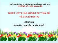 Giáo án điện tử Toán học 1 Vì sự bình đẳng: Đồng hồ