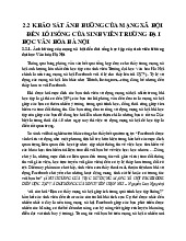 Khảo Sát Ảnh Hưởng Của Mạng Xã Hội Đến Lối Sống Sinh Viên | Môn Phương pháp nghiên cứu khoa học - Đại học Văn hóa Hà Nội