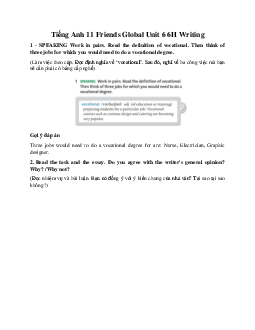 Giải Tiếng Anh 11 Unit 6 6H Writing | Friends Global